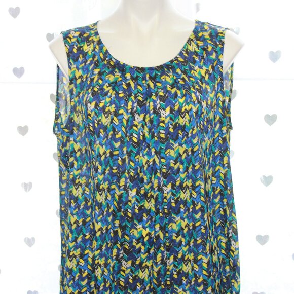 Kasper Tops - #352 Kasper Multicolored Dressy Tank Size 2X